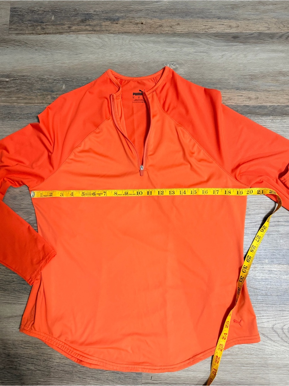 Puma Women's Long Sleeve Quarter-Zip Top in Bright Orange - Picture 10 of 10